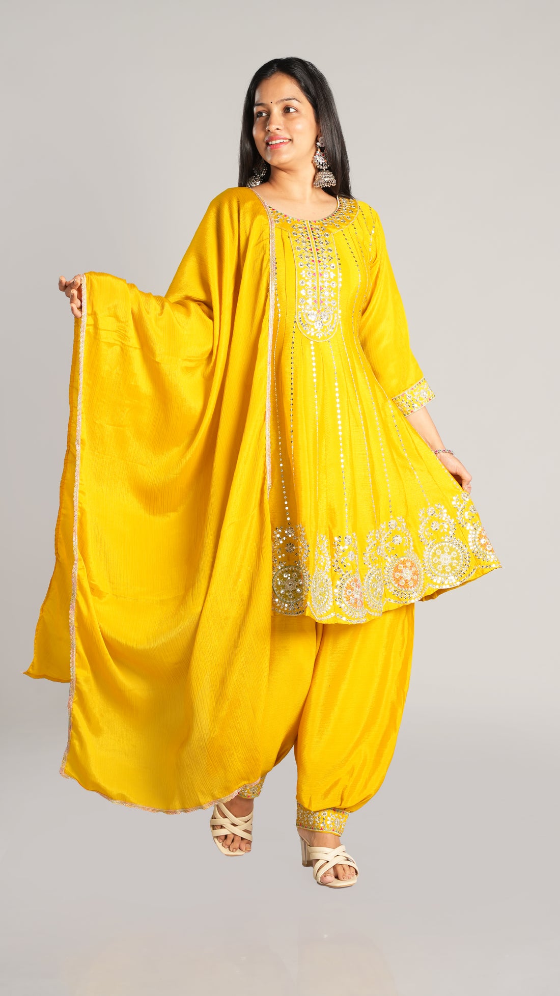 Shinon Silk Suit with Patiala Pant