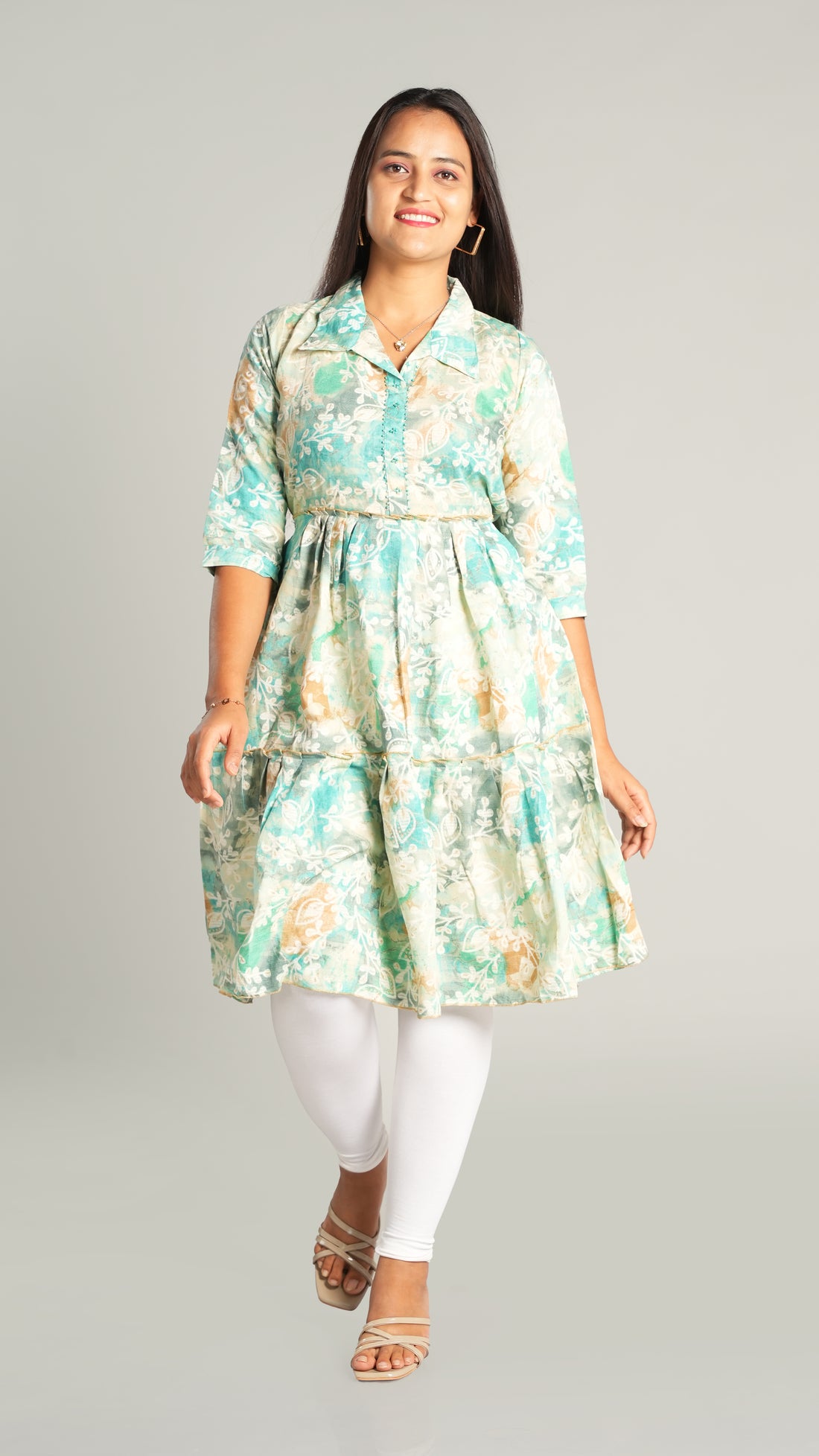 Flare Kurti with Barrymore Collar