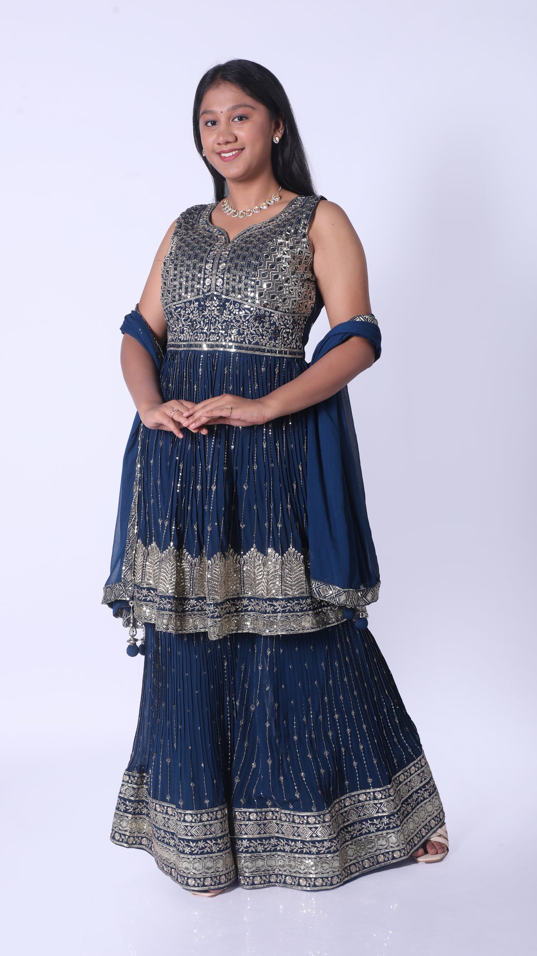 Heavy Jari Worked Sharara with Peplum Top