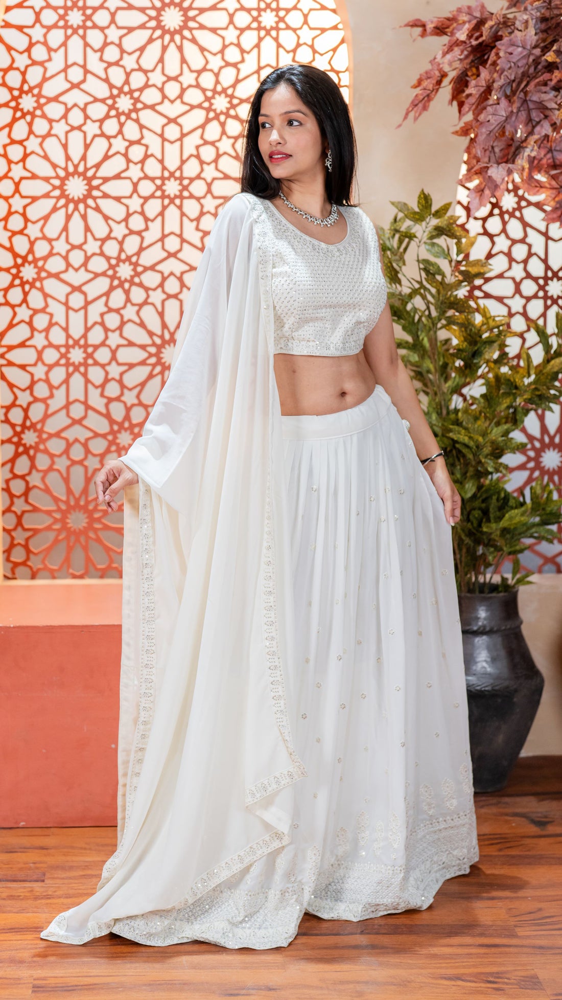 White Muse Lehenga