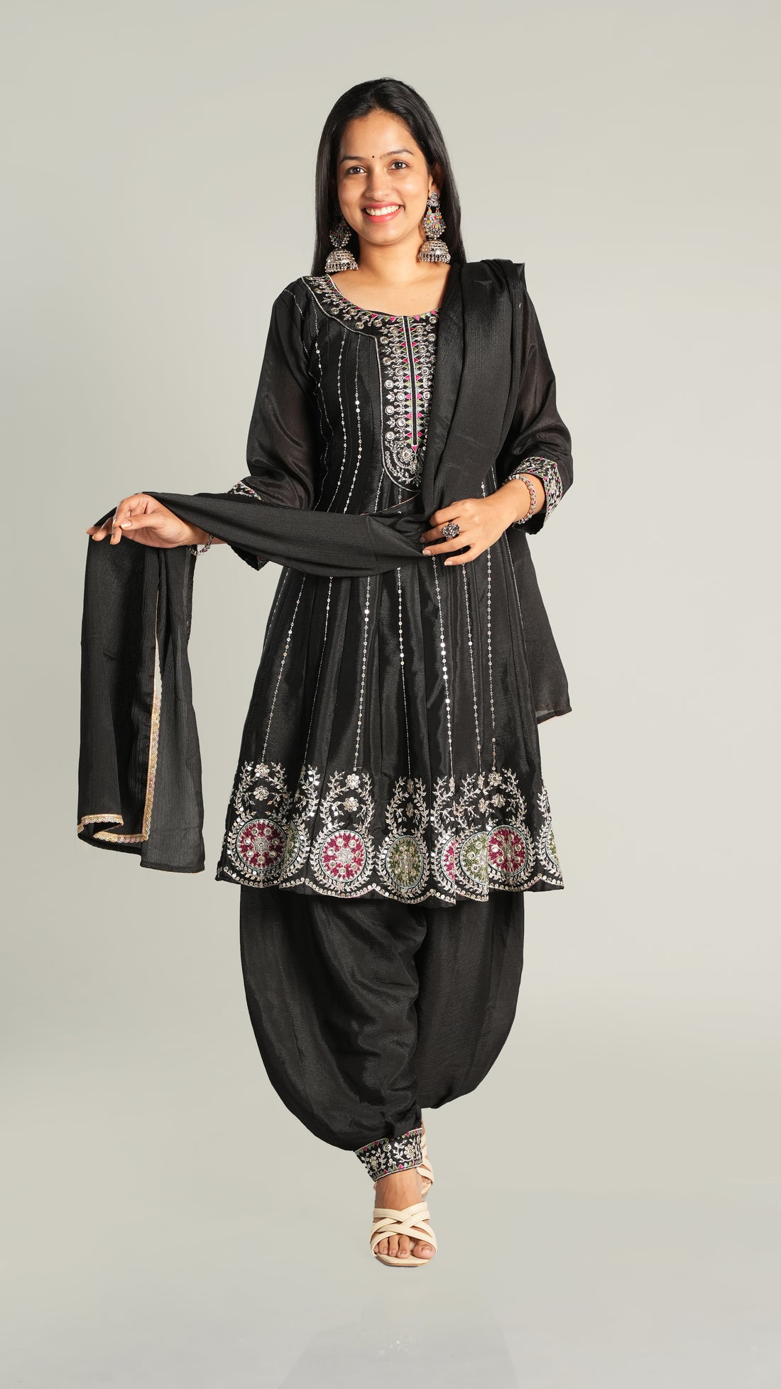 Shinon Silk Suit with Patiala Pant