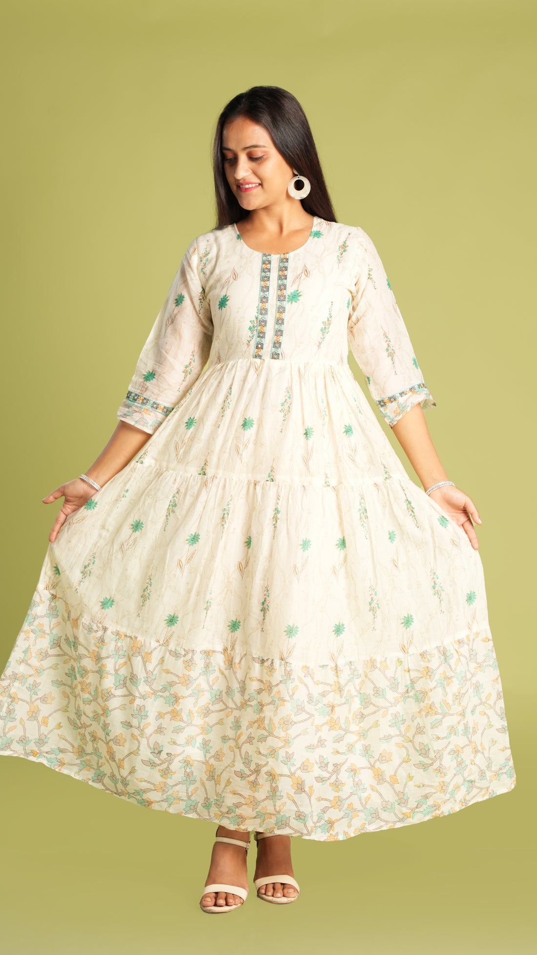 Heavy Floral Block Print Frok