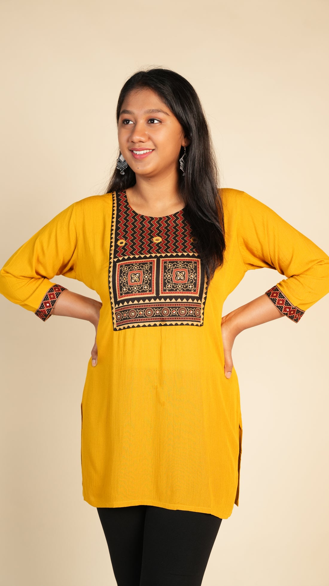 Ajrakh Pattern Short Kurti