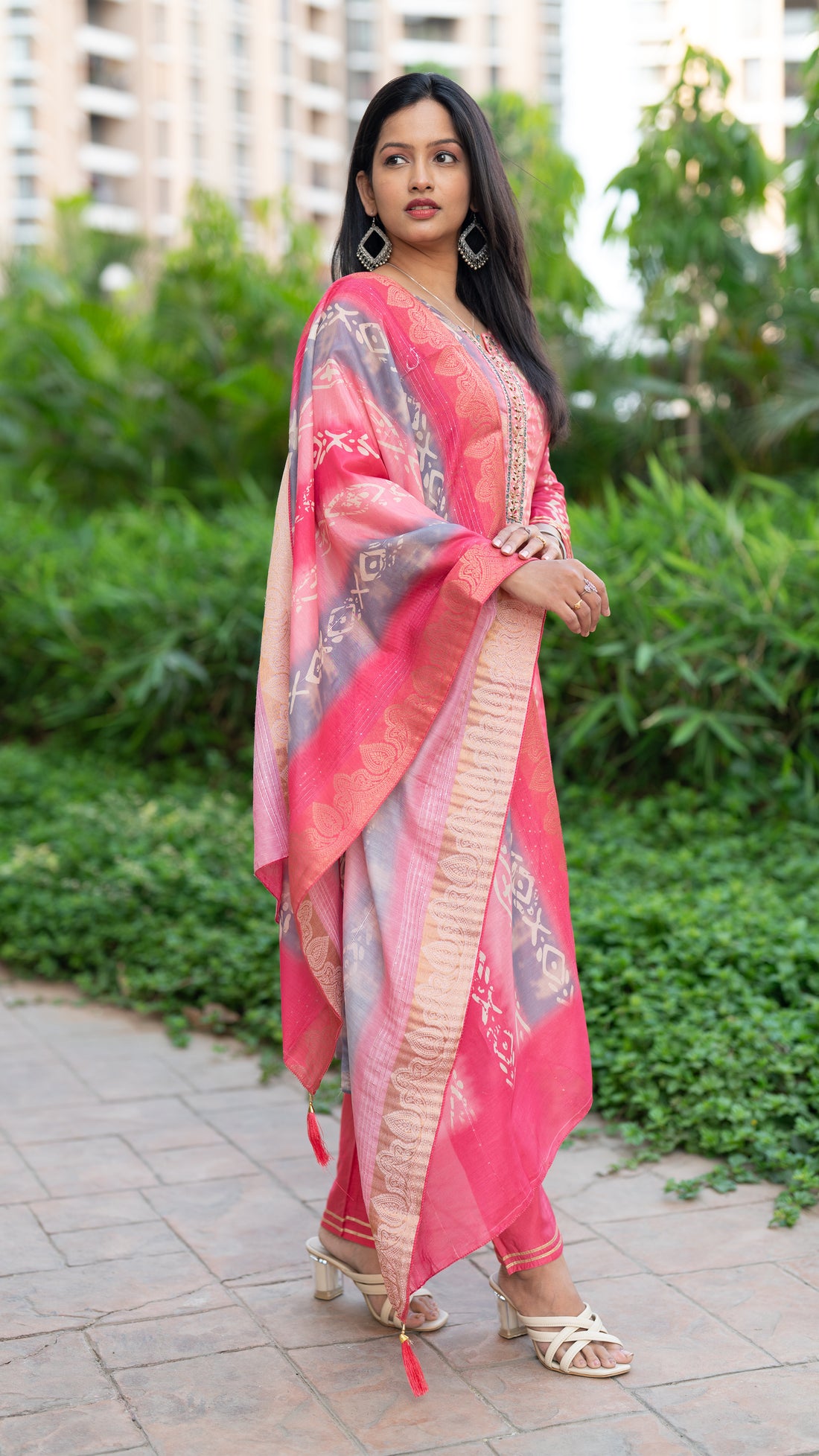 Blossom Pink Digital Print Suit Set
