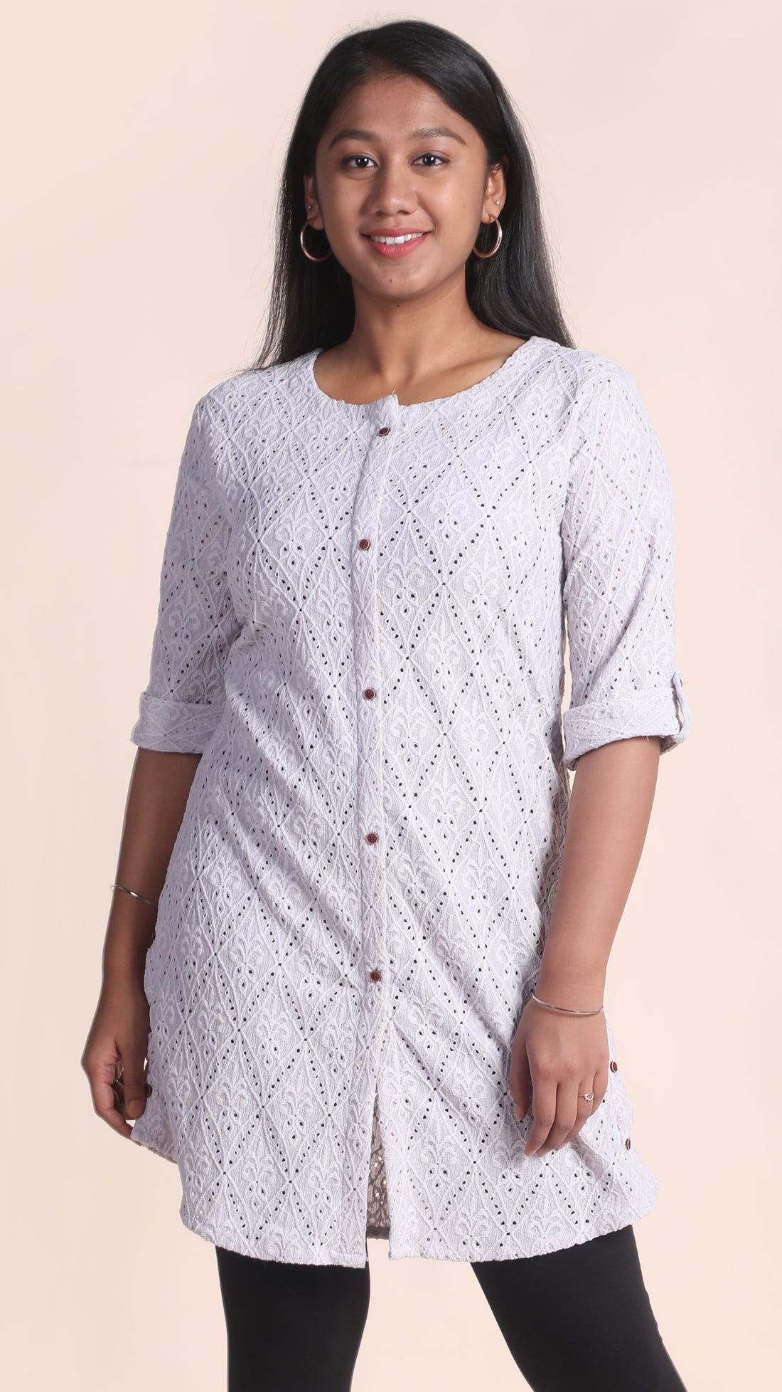Cotton Blend Chikankari Kurti