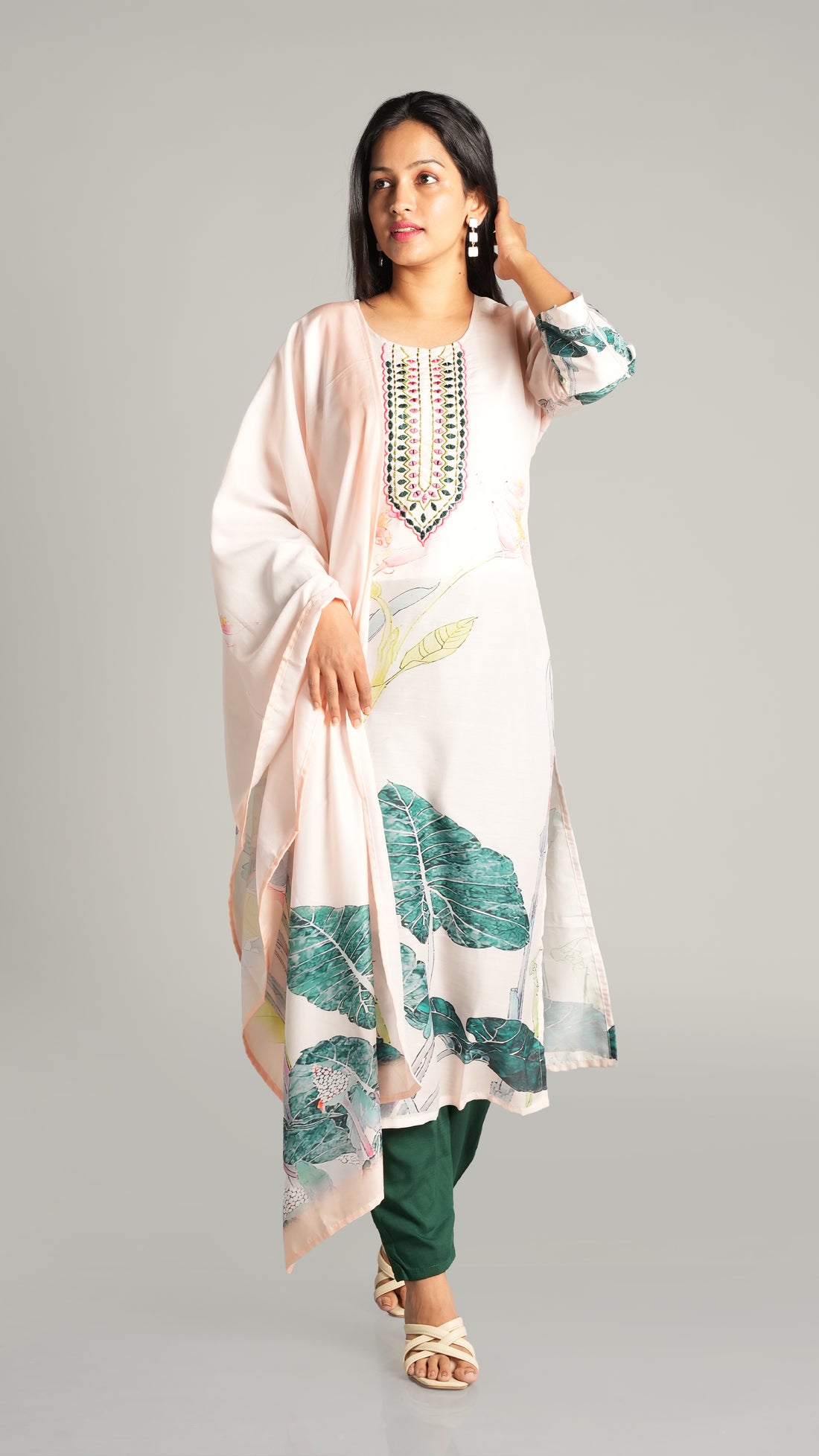 Muslin Mirror Work Suit Set
