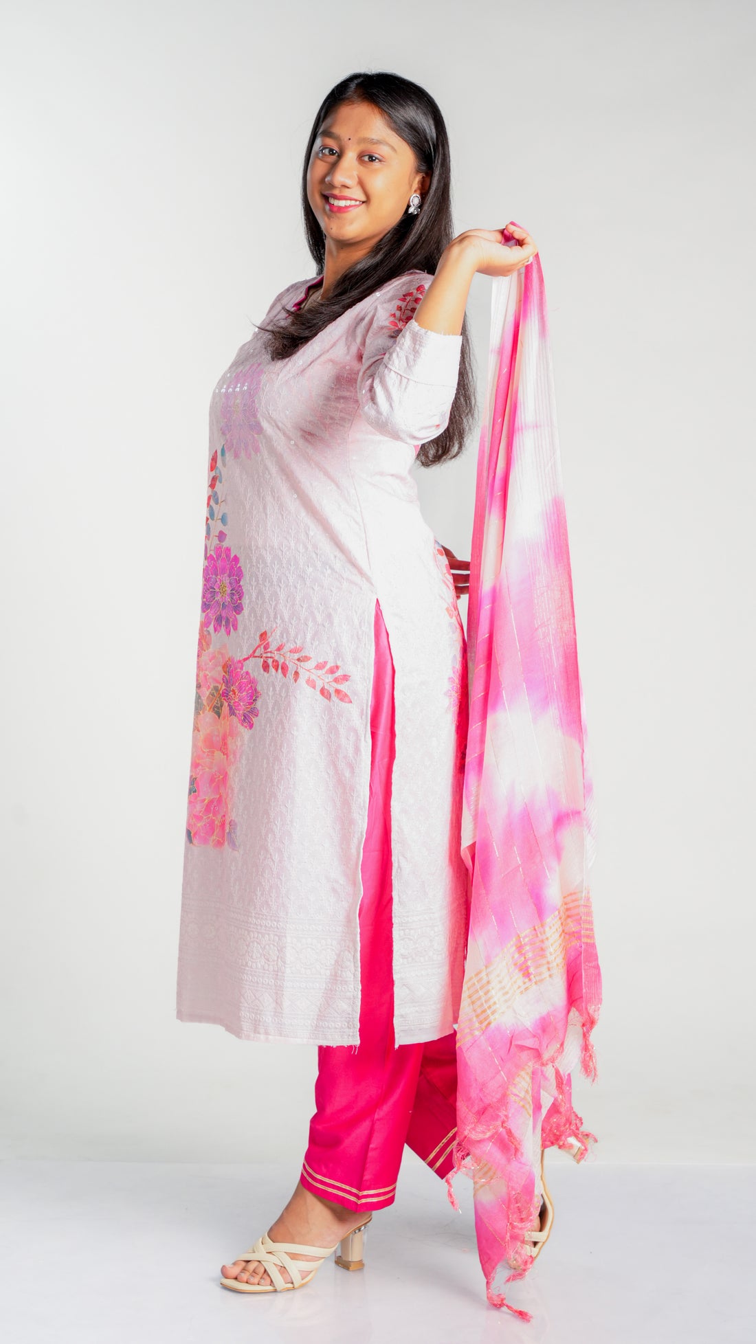 Digital Print Chikankari Suit Set