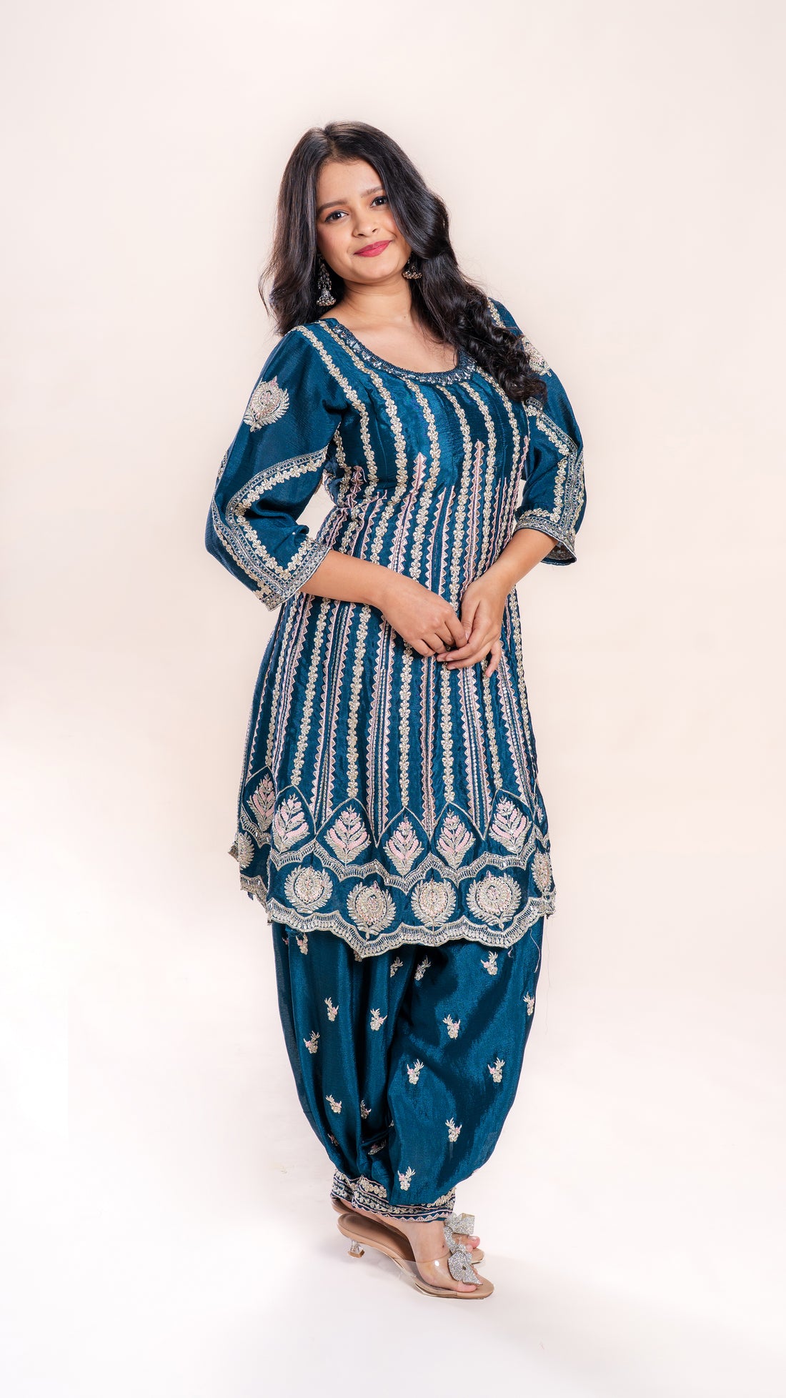 Embroidered Stria Patiala Set