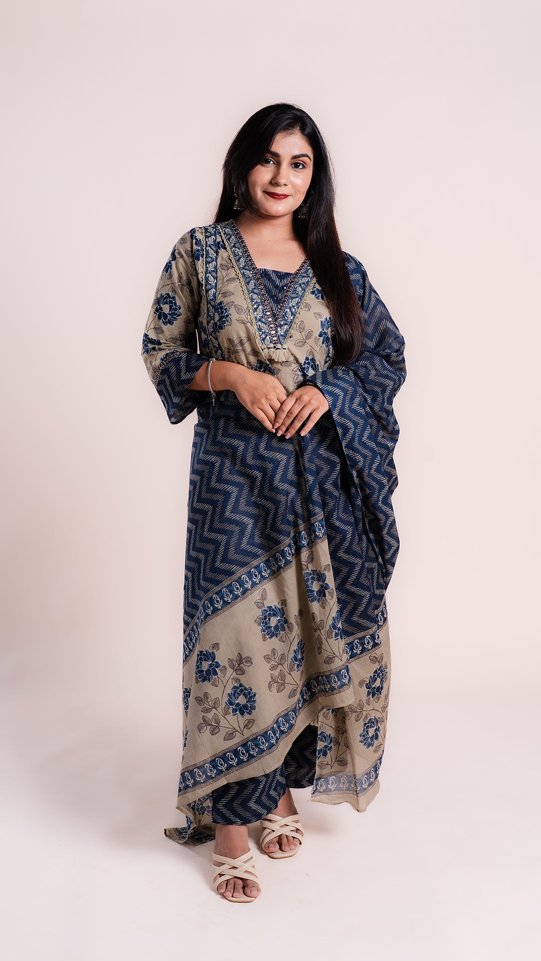 Indigo Bloom Suit Set