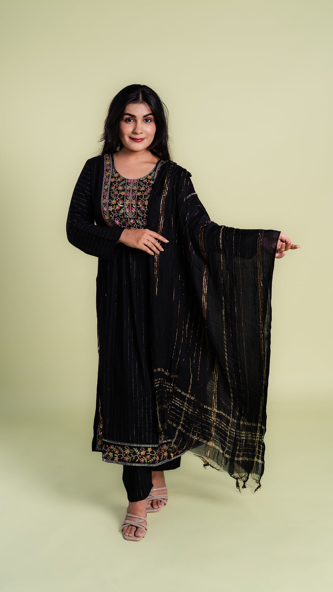 Nyra Cut Flare Kurti and Straight Pant with Dupatta