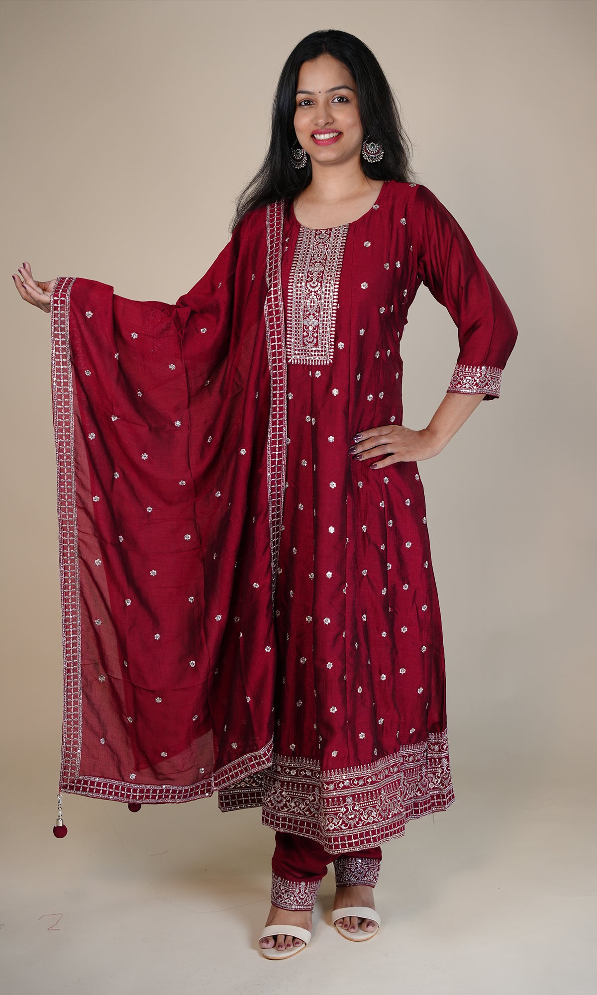 Embroidered Sequined Anarkali Suit