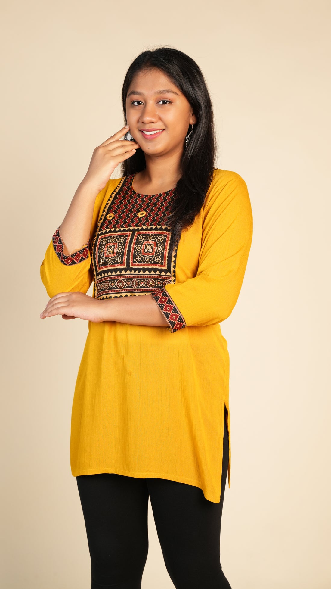 Ajrakh Pattern Short Kurti