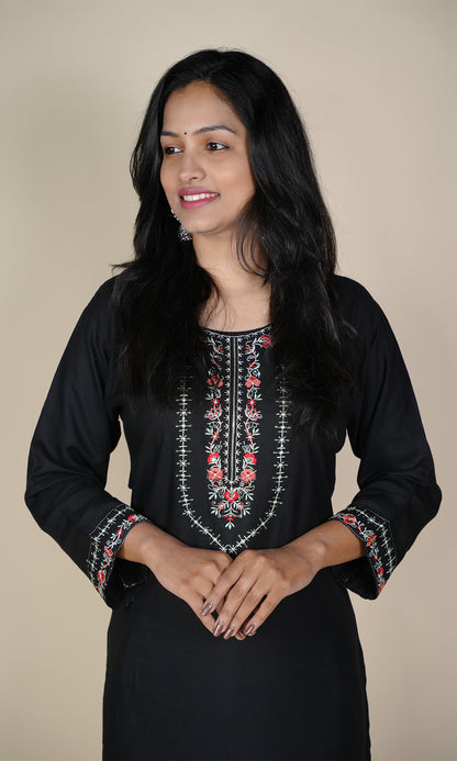 Neck Embroidery with Sequin Work Kurti