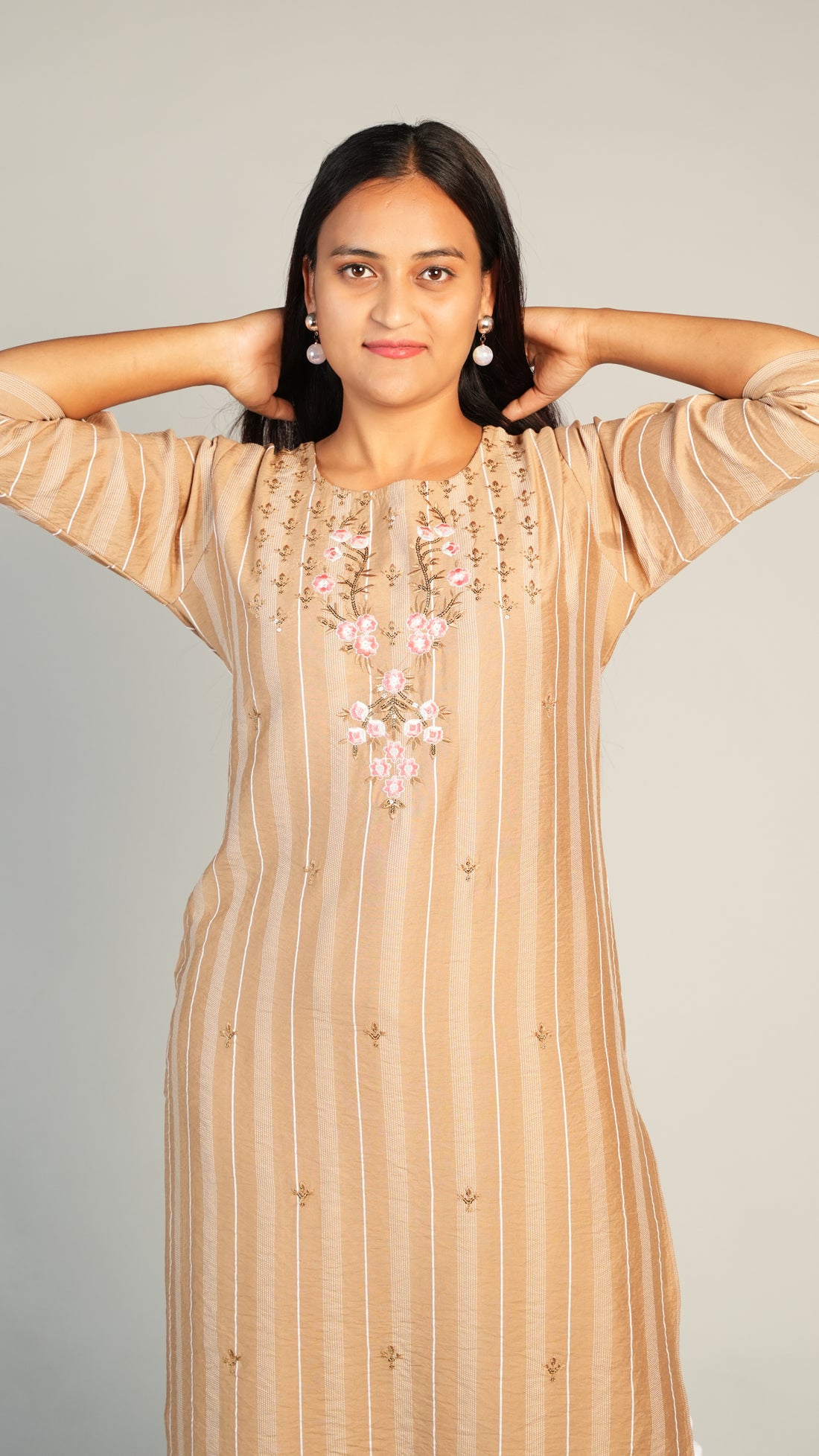 Cotton Blend Embroidered Kurti