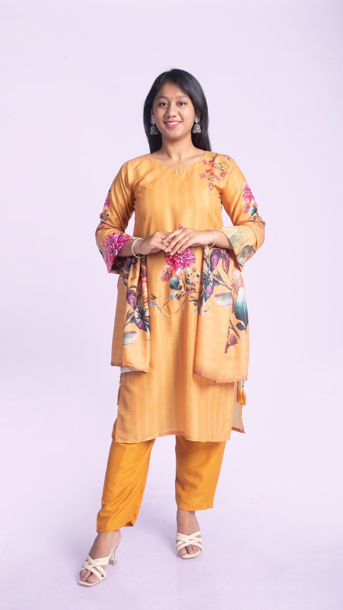 Digital Print Suit Set with Printed Dupatta