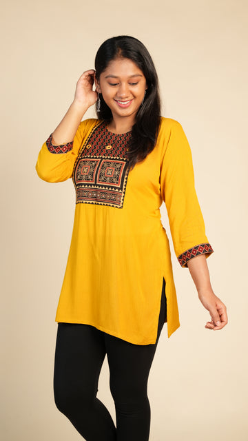 Ethnic Ajrakh Print Short Kurti