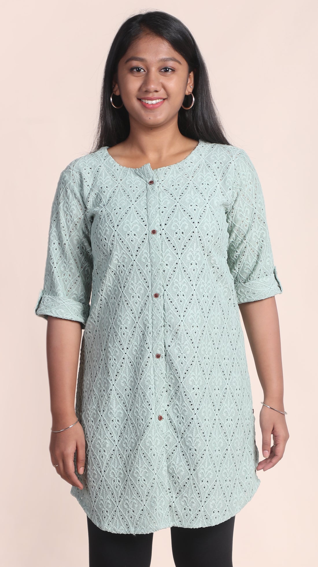 Cotton Blend Chikankari Kurti