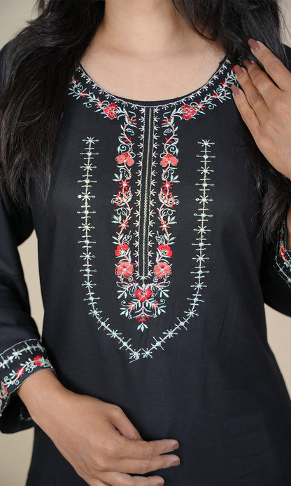 Neck Embroidery with Sequin Work Kurti