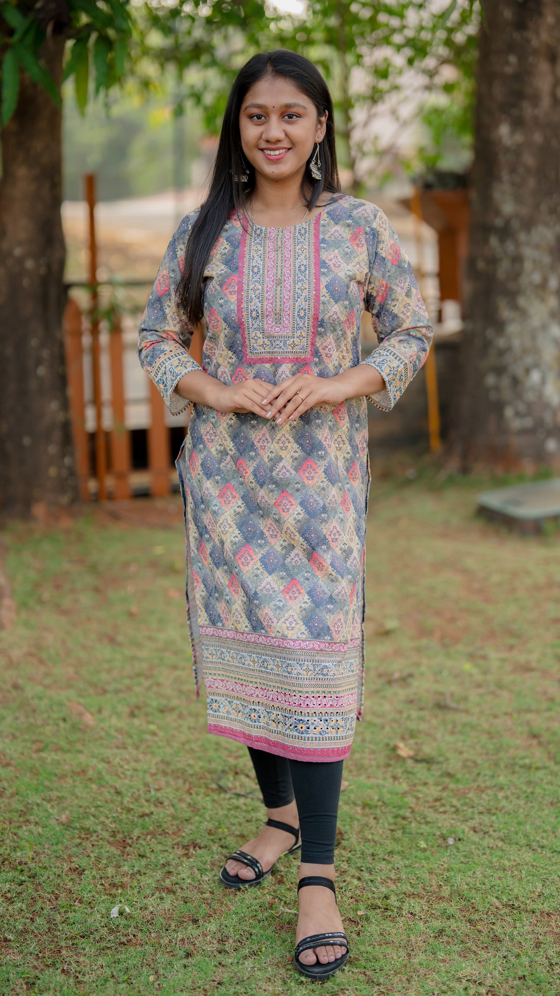 Chikankari Printed Kurti