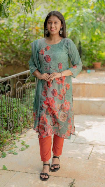 Floral Print Suit Set