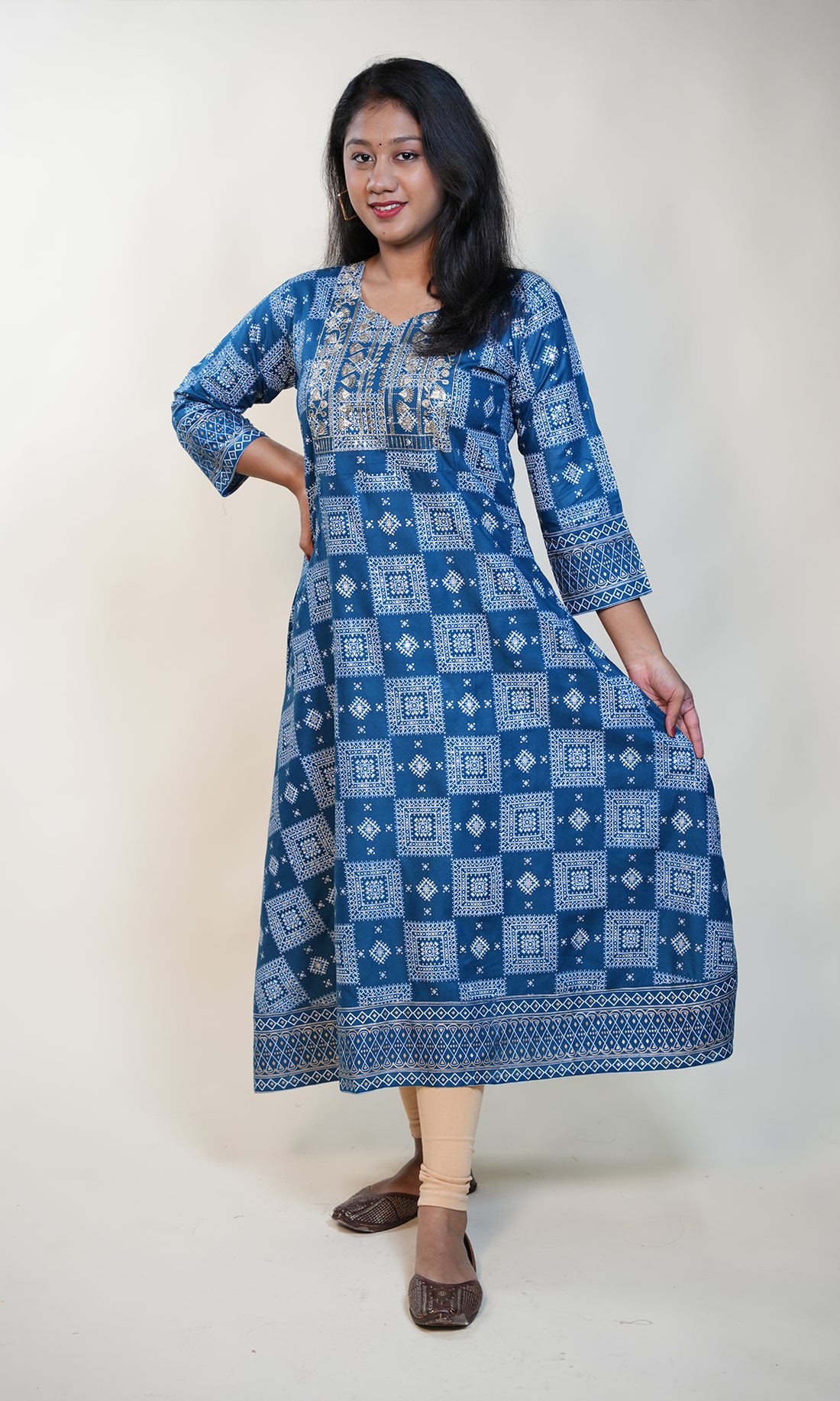 Geometric Print Long Kurta