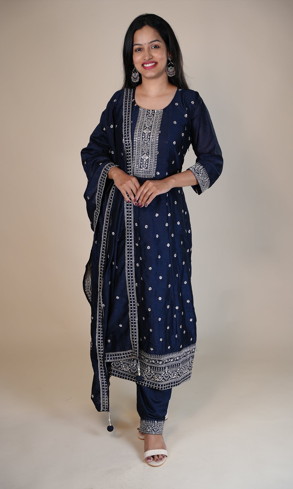 Embroidered Sequined Anarkali Suit