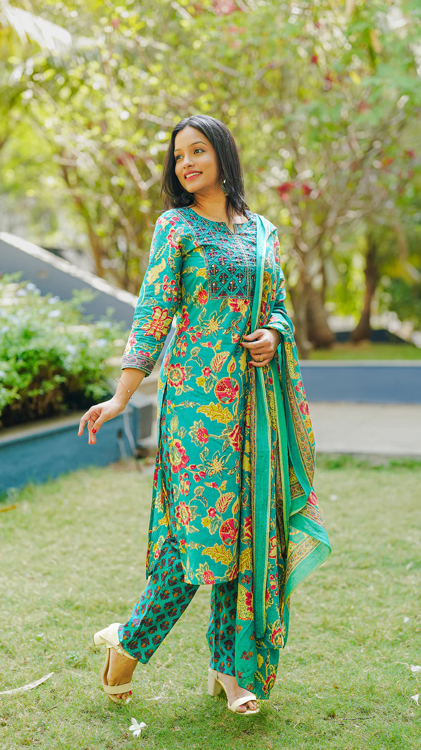 Blushing Teal Suit Set