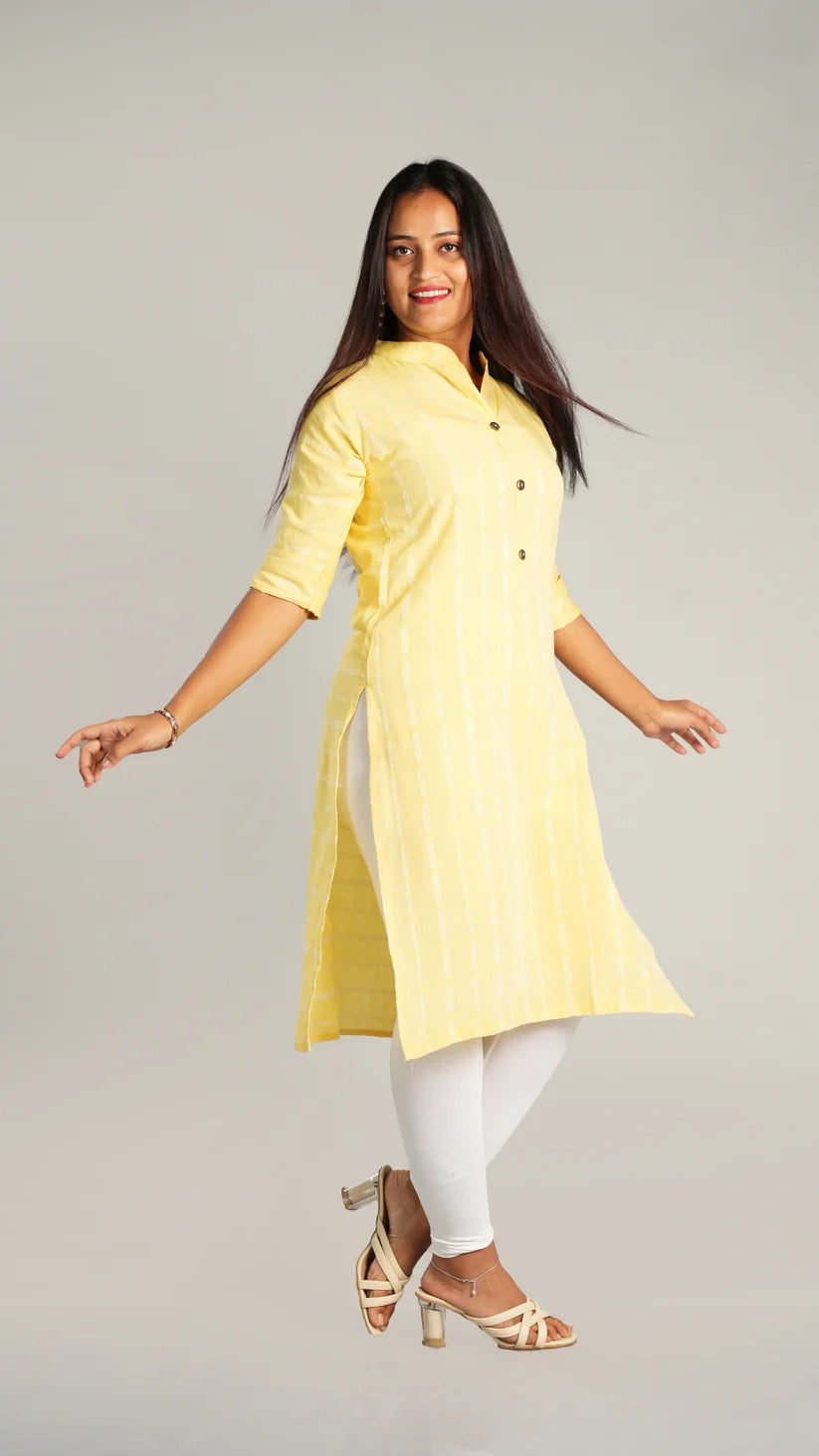 Cotton Lining Kurti with Chinese Collar