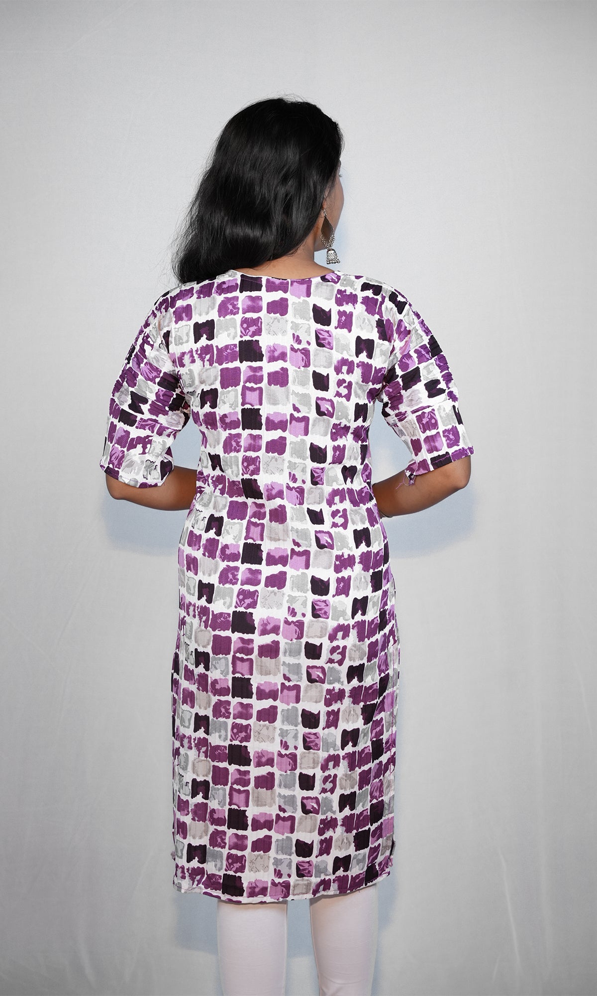 Crepe Rayon Blend Geometric Print Kurta