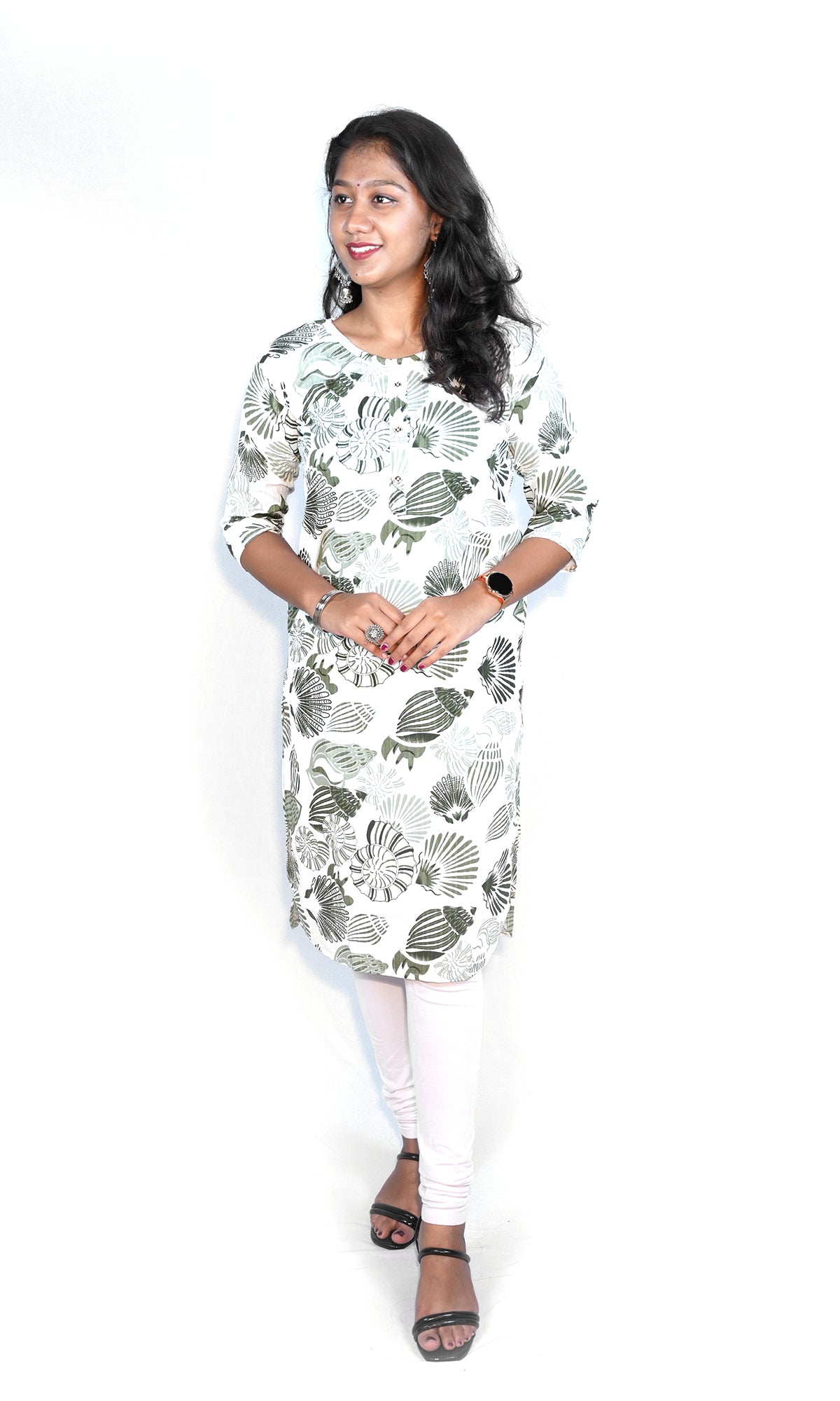 Crepe Rayon Blend Shell Print Kurta