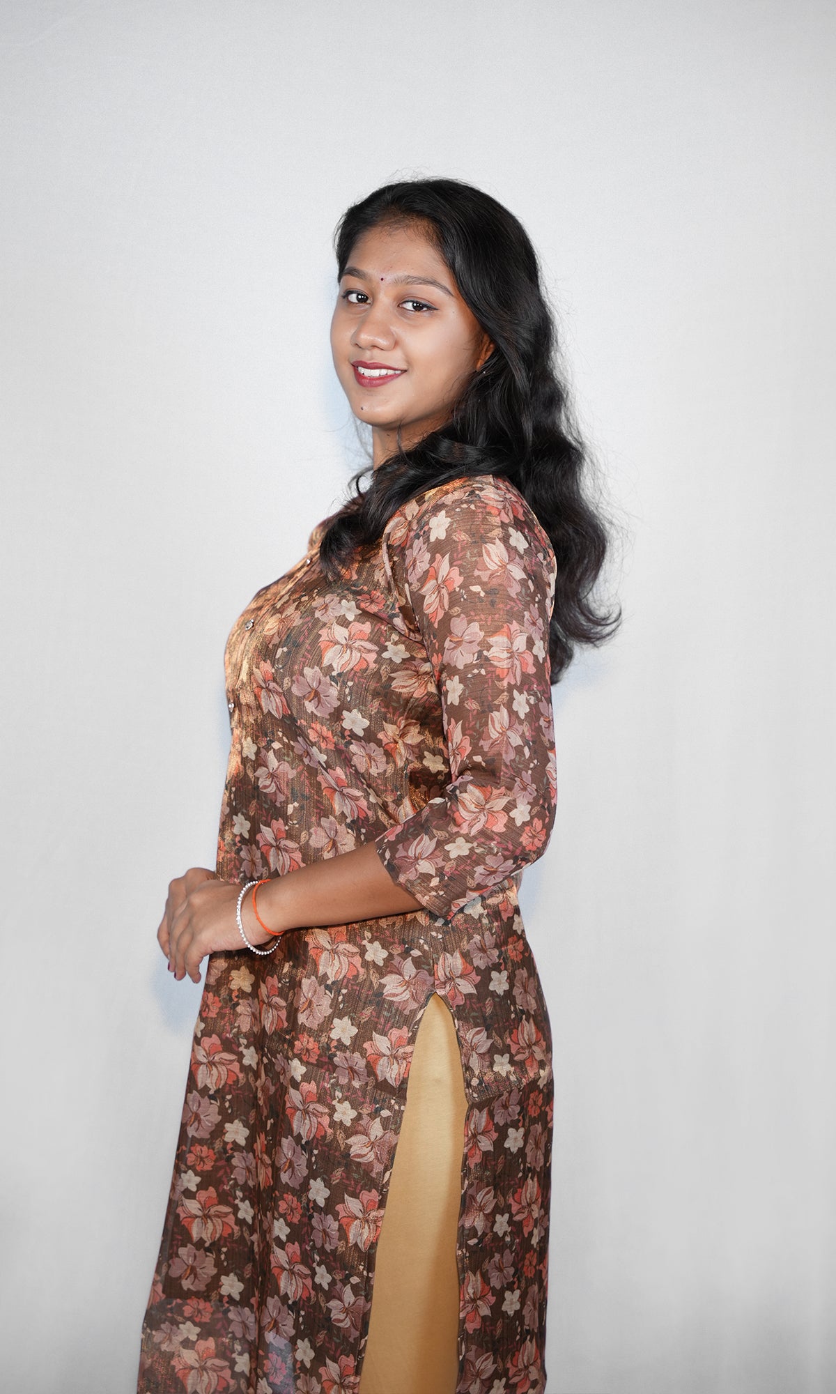 Floral Print Organza Kurti