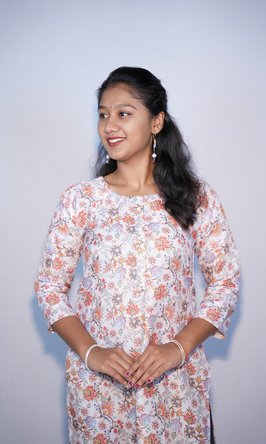 Floral Print Simple Kurti