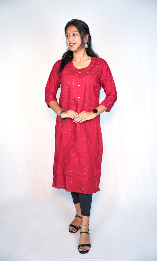 Simple Kurti with Full Sequin Work