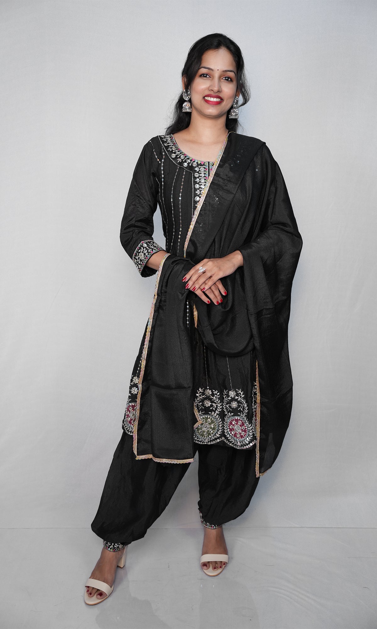 Shinon Silk Suit with Patiala Pant