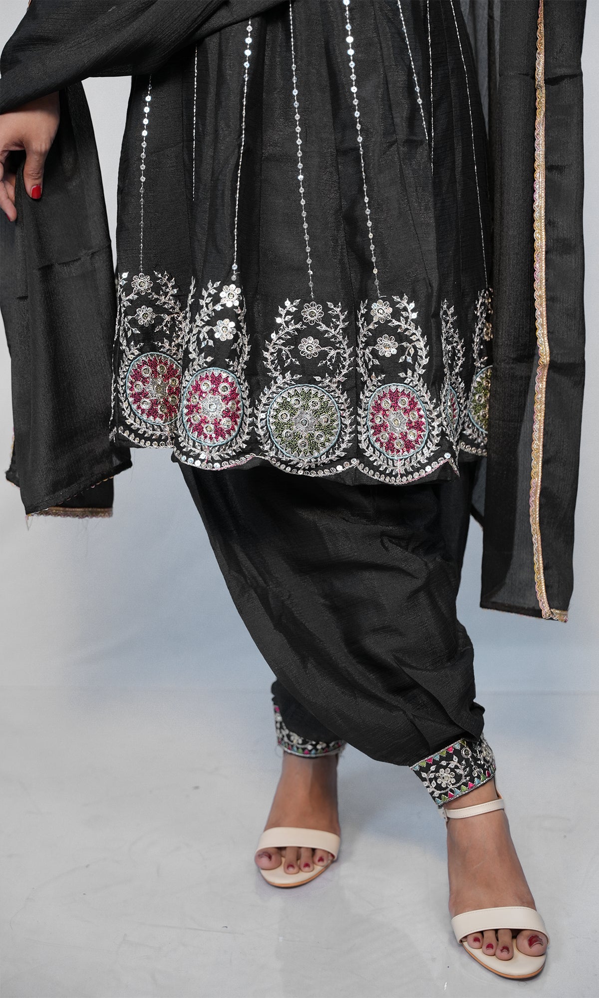 Shinon Silk Suit with Patiala Pant