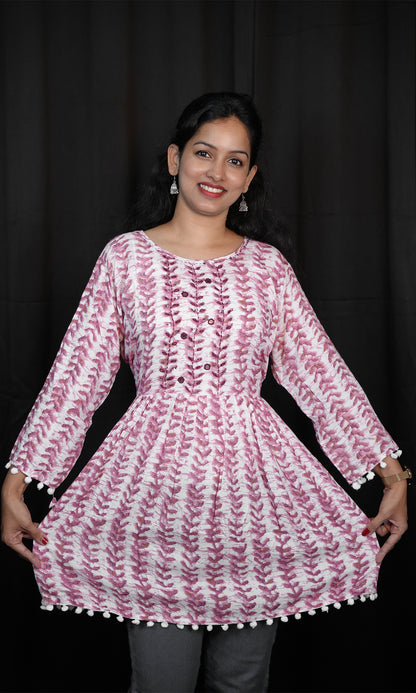 Printed Flared Short Kurti