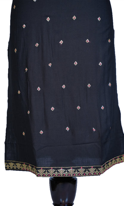 Rayon Slub Kurti with Sequin Neck Design