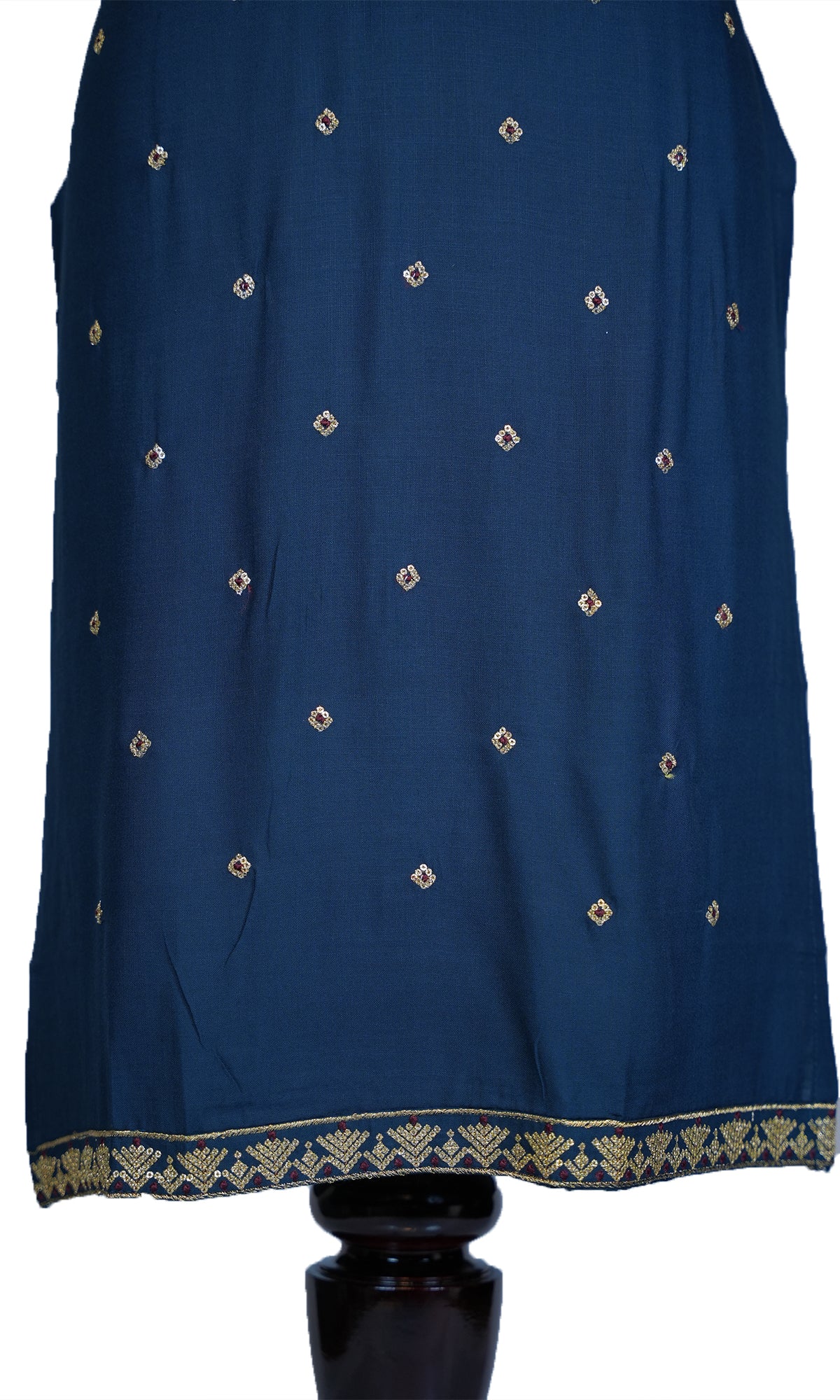 Rayon Slub Kurti with Sequin Neck Design