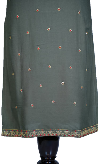 Rayon Slub Kurti with Sequin Neck Design