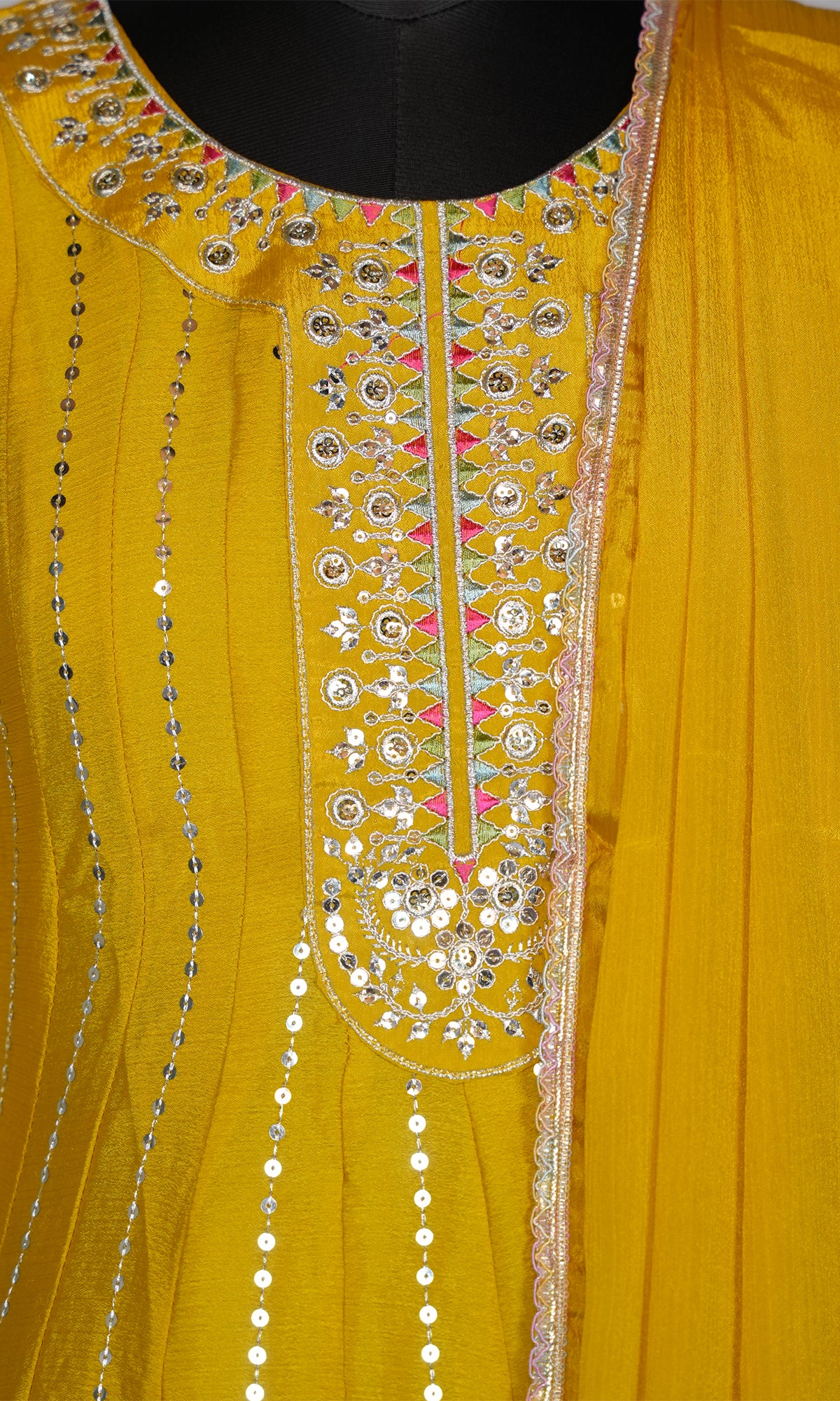 Shinon Silk Suit with Patiala Pant