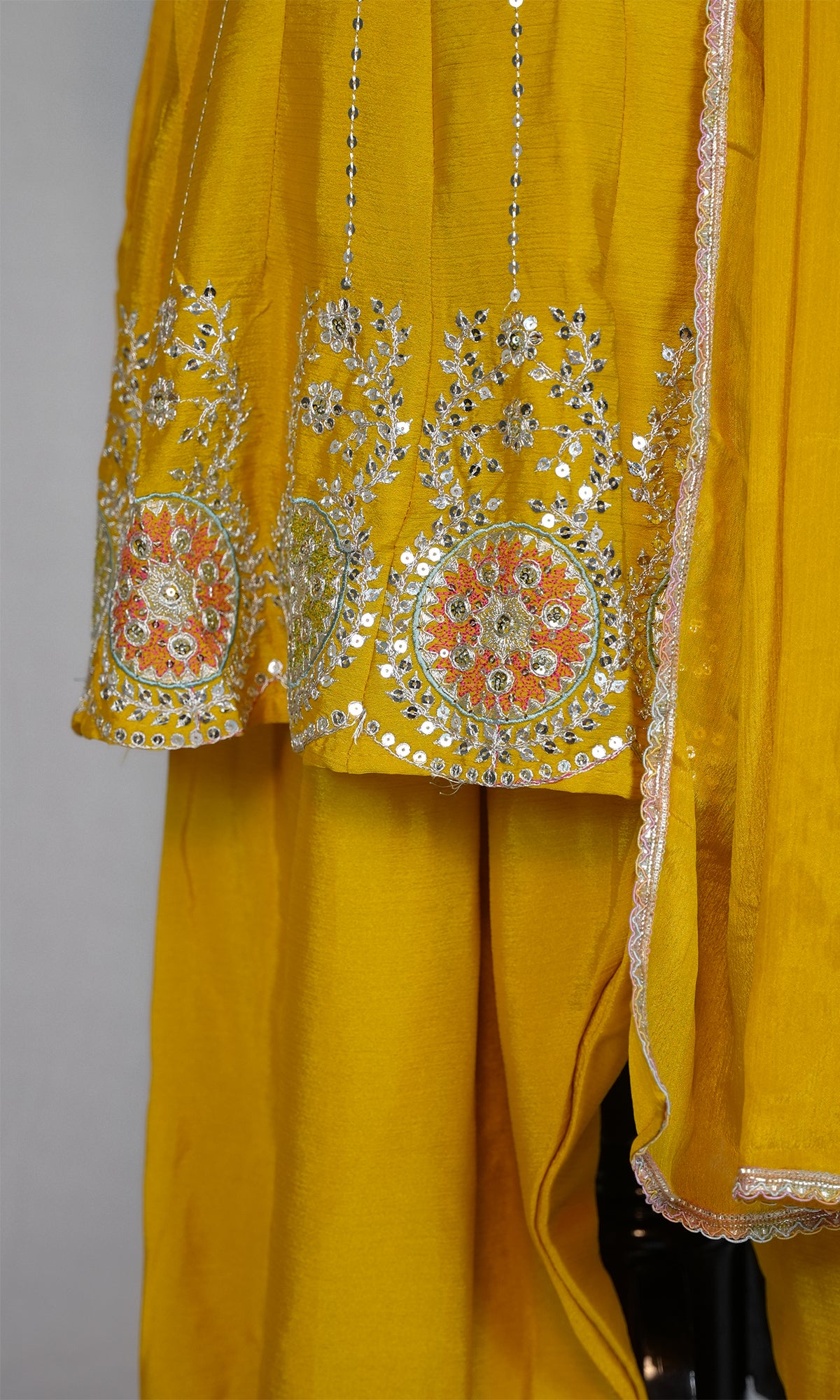 Shinon Silk Suit with Patiala Pant