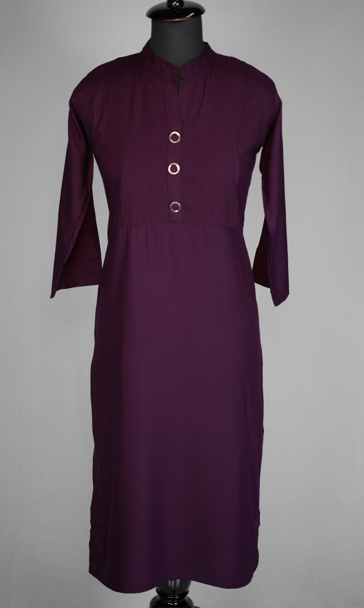 Rayon Solid Kurti with Chinese Collar