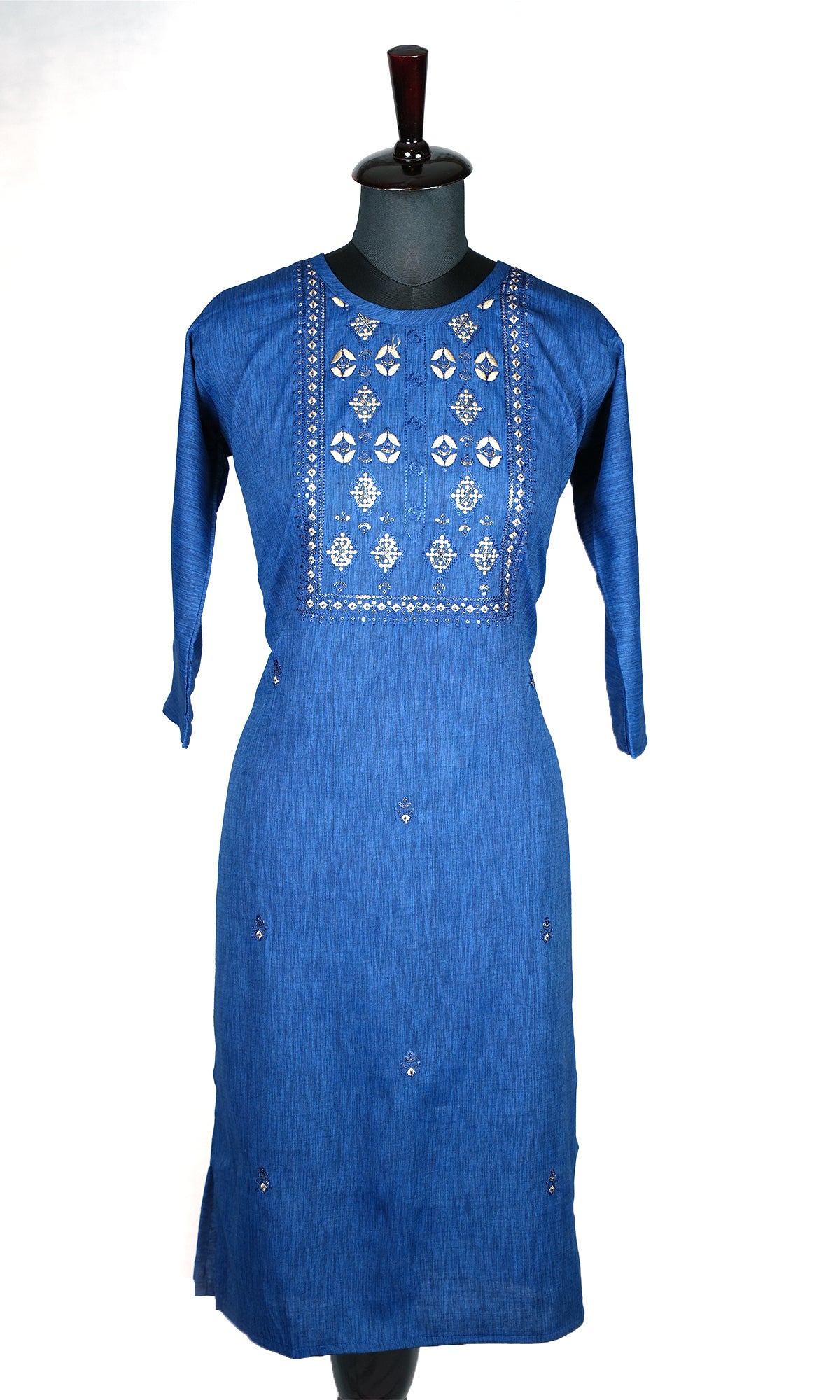 Embroidery and Sequin Combination Work Neck Designed Kutri