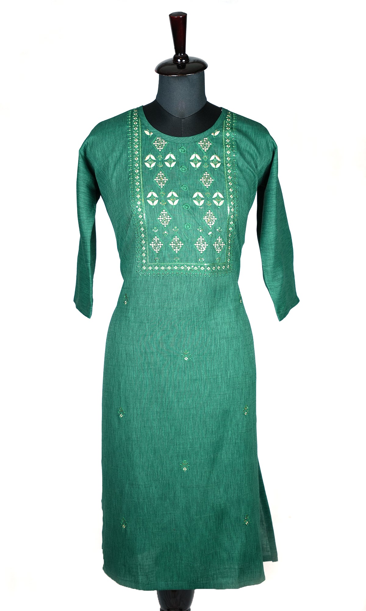 Embroidery and Sequin Combination Work Neck Designed Kutri