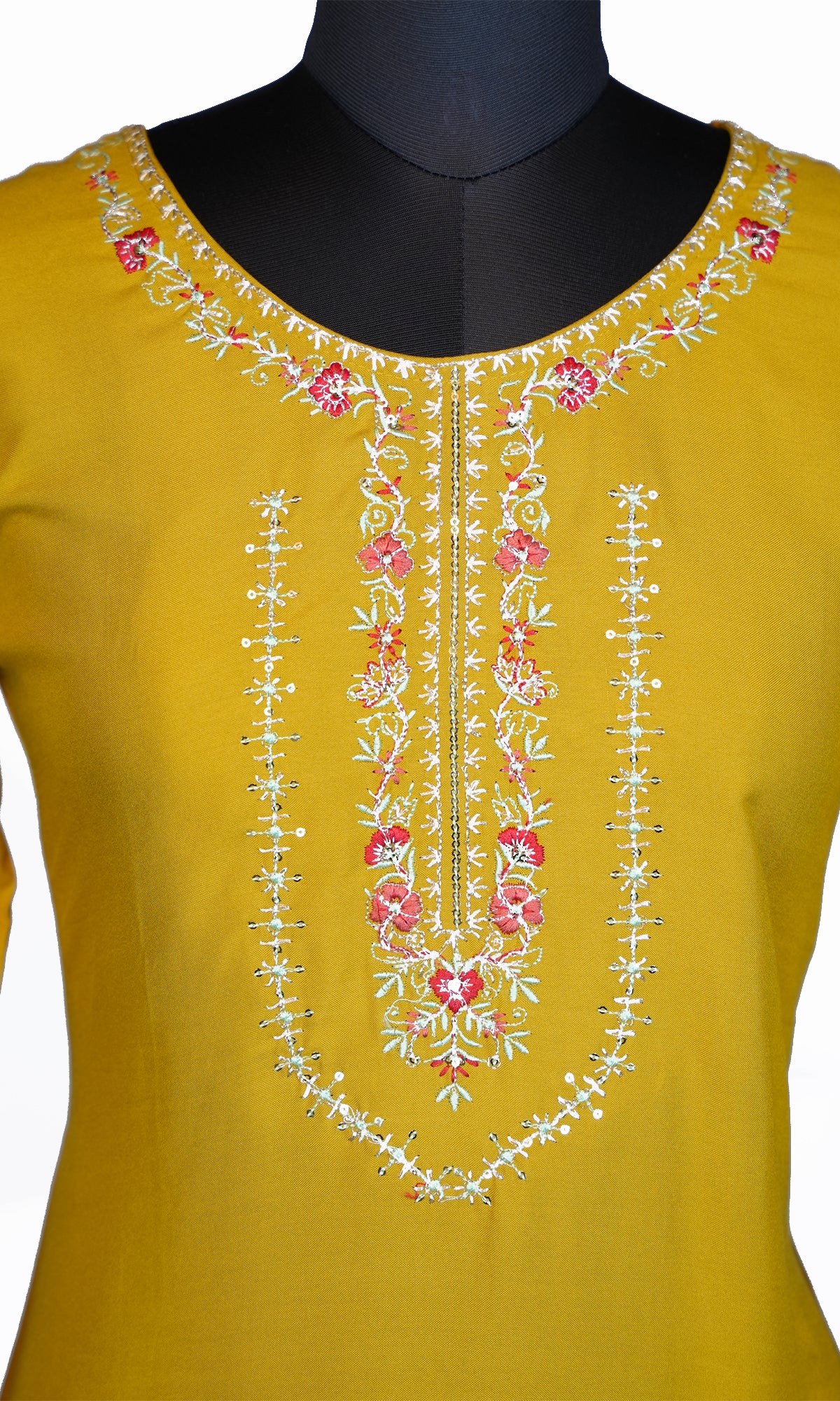 Neck Embroidery with Sequin Work Kurti