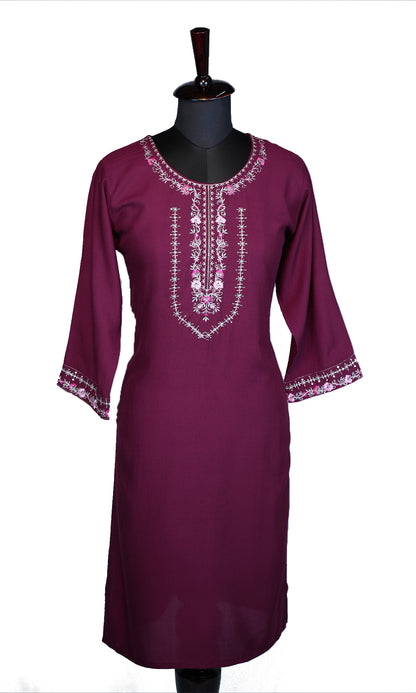 Neck Embroidery with Sequin Work Kurti