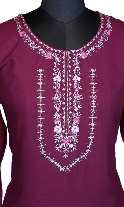 Neck Embroidery with Sequin Work Kurti