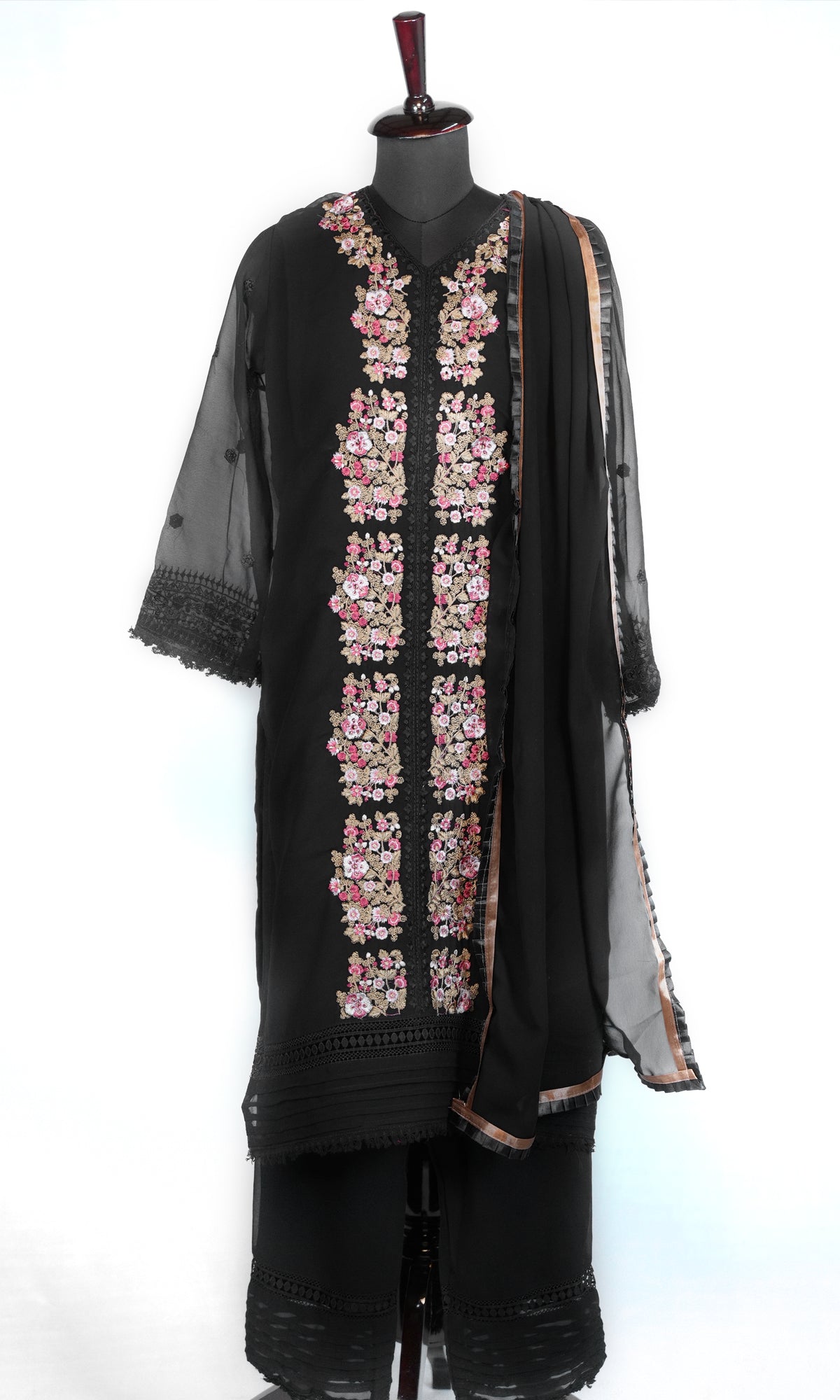 Kashmiri Lace Work Suit Set