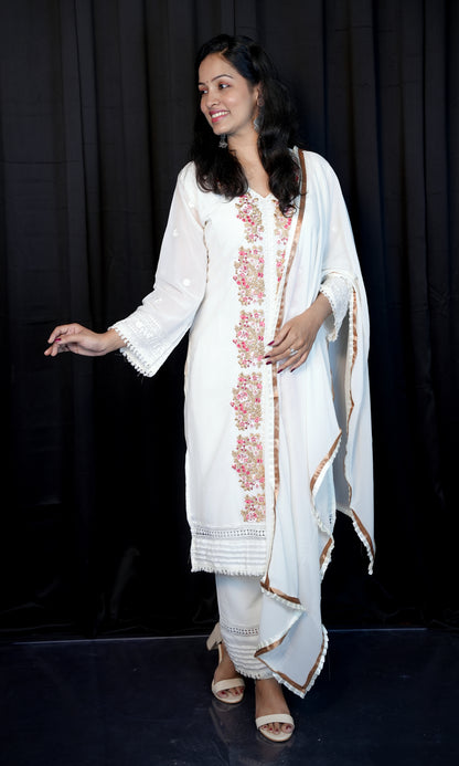 Kashmiri Lace Work Suit Set