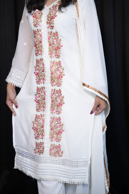 Kashmiri Lace Work Suit Set